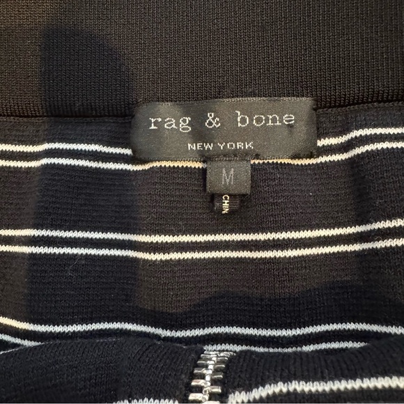 Rag & Bone Regan Skirt Mini Stripe Exposed Zipper Size M - Picture 7 of 9